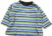 Modro-zeleno-hnědé pruhované triko zn. Mothercare