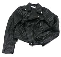 Černá koženková bunda - křivák zn. H&M