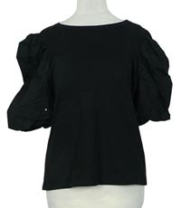 Dámské černé tričko s balonovými rukávy zn. H&M