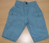 Modré plátěné oteplené kalhoty zn. Marks&Spencer