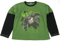 Zeleno-černé triko s opicí