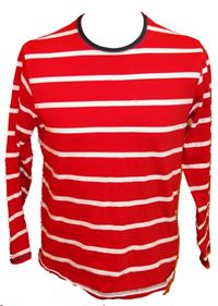 Pánské červeno-bílé pruhované triko zn. Cotton 