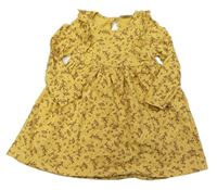 Hořčicové květinové bavlněné šaty zn. so cute