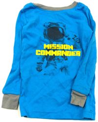 Modré pyžamové triko s kosmonautem