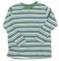 Zeleno-modro-bílé pruhované triko zn. Cherokee