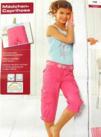 Outlet - Růžové plátěné capri kalhoty 
