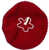 Červený pletený baret zn. H&M