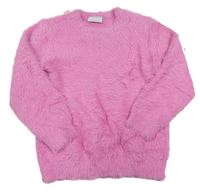 Růžový chlupatý svetr zn. Matalan