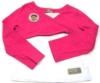 Růžovo-bílé triko s Dorou a bolerkem zn. M&Co
