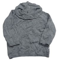 Šedý melírovaný slabý svetr s límečkem zn. F&F