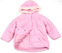 Růžový šusťákový zimní kabátek s kapucí zn. Next