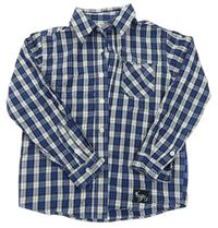 Modro-safírovo-černo-bílá kostkovaná košile s nápisem zn. X-MAIL