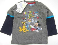 Outlet - Šedo-tmavomodré triko s Mickeym zn. Disney