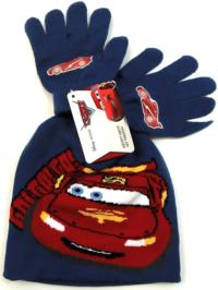 Nové - 2set - Modrá čepička+rukavičky s Cars zn. Disney
