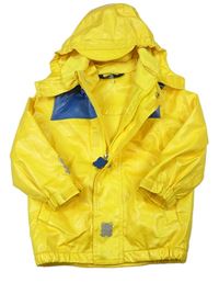 Žluto-modrá nepromokavá jarní bunda s kapucí zn. Tchibo