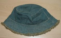 Modrý riflový oteplený klobouček 