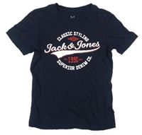 Tmavomodré tričko s nápisem zn. Jack&Jones