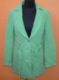 Dámský zelený plátěný kabát s páskem zn. Mixit