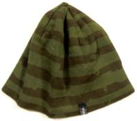 Hnědo-zelená pruhovaná čepice 