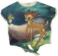 Bílo-barevné tričko s Bambim a vázáním zn. Disney