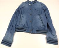 Modrá riflová lehká bunda s výšivkou zn. New look vel.170