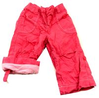 Růžové plátěné oteplené rolovací kalhoty zn. Next