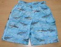 Modré plážové kraťásky se žraloky