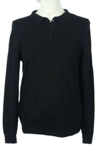 Pánský černý svetr s límečkem zn. Primark 