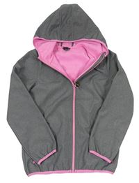 Šedá melírovaná softshellová bunda s kapucí zn. Y.F.K.