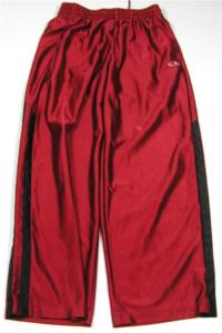 Červené sportovní kalhoty s výšivkou