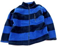 Tmavomodro-modrá pruhovaná fleecová bunda zn.Urban