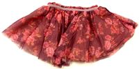 Růžová květovaná tylová sukně zn. F&F