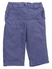 Tmavomodro/fialové plátěné podšité kalhoty zn. Benetton