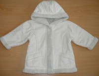 Smetanový semišový kabátek s kapucí a beránkem zn. Mothercare
