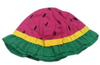 Růžovo-zelený klobouk s melounem zn. Debenhams