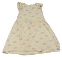 Krémové bavlněné šaty s duhami zn. H&M