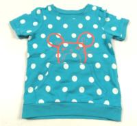 Tyrkysové puntíkované tričko s myškou zn. Marks&Spencer 