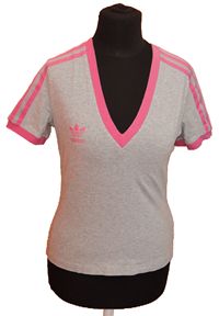 Dámské šedo-růžové tričko zn. Adidas 