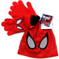 Nové - 2set - Červená čepička+rukavičky se Spidermanem zn. TU vel. 3-6 let