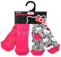 Nové - 2pack - Růžové + šedé ponožky s Kitty zn. Sanrio vel. 19-22