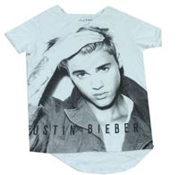 Bílé tričko s Justin Bieber