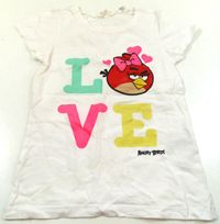 Bílé tričko s Angry Birds zn. H&M