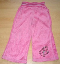 Růžové sametové kalhoty s nápisem zn. Barbie
