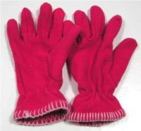 Růžové fleecové rukavice