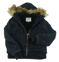 Černá šusťáková zimní bunda s kapucí zn. M&S