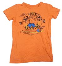 Oranžové tričko s potiskem zn. Chapter young