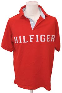 Pánské červené polo tričko zn. Tommy Hilfiger vel. L 