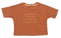 Oranžové crop tričko s nápisem zn. George 
