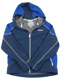 Tmavomodro/šedo-modrá softshellová bunda s kapucí zn. REGATTA