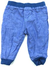Modré oteplené kalhoty riflového vzhledu zn. M&Co.
